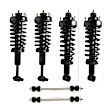 6-Piece Kit Front or Rear, Driver and Passenger Side Fully Loaded Strut, Includes (4) Loaded Strut and (2) Sway Bar Link