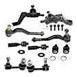 10-Piece Kit Front, Driver and Passenger Side, Lower  Ball Joint, includes (2) Ball Joint, (2) Sway Bar Link, and (2) Tie Rod End