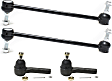 4-Piece Kit Front, Driver and Passenger Side Suspension Kit, Includes (2) Tie Rod End and (2) Sway Bar Link