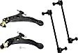 4-Piece Kit Front, Driver and Passenger Side, Lower Control Arm Kit, Includes (2) Control Arm and (2) Sway Bar Link