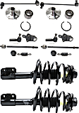 2001 Lexus ES300 - 14-Piece Kit Front, Driver and Passenger Side Suspension Kit,  Includes (2) Ball Joint, (2) Control Arm Bushing, (2) Loaded Strut, (2) Sway Bar Link, (4) Tie Rod End, and (2) Wheel Hub
