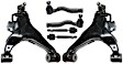 6-Piece Kit Front, Driver and Passenger Side, Lower Control Arm Kit, Includes (2) Control Arm and (4) Tie Rod End
