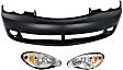 2008 Chrysler PT Cruiser - 3-Piece Kit Driver and Passenger Side Halogen Headlight, With bulb(s), OE Replacement, Includes (1) Bumper Cover and (2) Headlight