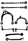 10-Piece Kit Front, Driver and Passenger Side, Upper and Lower Control Arm Kit, Includes (4) Control Arm, (2) Sway Bar Link, and (4) Tie Rod End