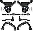 8-Piece Kit Front, Driver and Passenger Side, Upper and Lower Control Arm Kit, Includes (4) Control Arm and (4) Tie Rod End