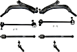 8-Piece Kit Front, Driver and Passenger Side, Lower Control Arm Kit, Includes (2) Control Arm, (2) Sway Bar Link, and (4) Tie Rod End