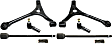 6-Piece Kit Front, Driver and Passenger Side, Lower Control Arm Kit, Includes (2) Control Arm and (4) Tie Rod End