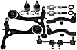 10-Piece Kit Front, Driver and Passenger Side, Lower Control Arm Kit, Includes (2) Control Arm, (2) Ball Joint, (2) Sway Bar Link and (4) Tie Rod End