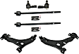 6-Piece Kit Front, Driver and Passenger Side, Lower Control Arm Kit, Includes (2) Control Arm and (4) Tie Rod End