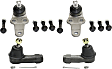 4-Piece Kit Front, Driver and Passenger Side Suspension Kit, Includes (2) Ball Joint and (2) Tie Rod End