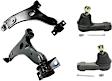 4-Piece Kit Front, Driver and Passenger Side, Lower Control Arm Kit, Includes (2) Control Arm and (2) Tie Rod End