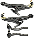 4-Piece Kit Front, Driver and Passenger Side, Lower Control Arm Kit, Includes (2) Control Arm and (2) Tie Rod End