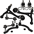 8-Piece Kit Front, Driver and Passenger Side, Lower Control Arm Kit, Includes (2) Control Arm, (2) Ball Joint, (2) Sway Bar Link and (2) Tie Rod End
