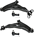 4-Piece Kit Front, Driver and Passenger Side Control Arm Kit, Includes (2) Control Arm and (2) Tie Rod End