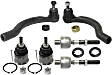 6-Piece Kit Front, Driver and Passenger Side Suspension Kit, Includes (2) Ball Joint and (4) Tie Rod End