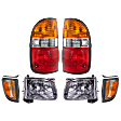 6-Piece Kit Driver and Passenger Side Halogen Tail Light, With bulb(s), Includes (2) Corner Light, (2) Headlight, and (2) Tail Light