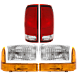 6-Piece Kit Driver and Passenger Side Halogen Headlight, With bulb(s), OE Replacement, Includes (2) Headlight, (2) Tail Light and (2) Corner Light
