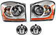 4-Piece Kit Driver and Passenger Side Halogen Headlight, With bulb(s), OE Replacement, Includes (2) Headlight and (2) Fog Light