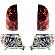 4-Piece Kit Driver and Passenger Side Halogen Tail Light, With bulb(s), Includes (2) Headlight and (2) Tail Light