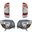 4-Piece Kit Driver and Passenger Side LED Tail Light, With bulb(s), Includes (2) Headlight and (2) Tail Light
