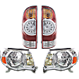 4-Piece Kit Driver and Passenger Side LED Tail Light, With bulb(s), Includes (2) Headlight and (2) Tail Light