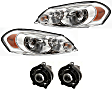 2013 Chevrolet Impala - 4-Piece Kit Driver and Passenger Side Halogen Headlight, With bulb(s), OE Replacement,  Includes (2) Fog Light and (2) Headlight