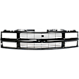 1997 Chevrolet C3500 - 9-Piece Kit Grille, Painted Black, For Models With Composite Headlamps,  Includes (1) Grille Assembly, (2) Headlight, (1) Reflector, (2) Side Marker, and (2) Turn Signal Light