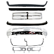 1996 Dodge Ram 1500 - 8-Piece Kit Front Bumper, Old Body Style, For Models Without Fog Light Holes and Sport Package, Chrome, Standard Cab Pickup,  Includes (1) Bumper, (2) Bumper Cover, (2) Fog Light Trim, (1) Grille Assembly, (1) Grille Bracket, and (1) Valance