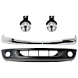 1999 Dodge Dakota - 4-Piece Kit Front Bumper, Chrome,  Includes (1) Bumper, (1) Bumper Cover, and (2) Fog Light