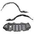 2011 Toyota Corolla - 3-Piece Kit Front, Driver and Passenger Side Fender Liner, North America Built Vehicle,  Includes (1) Engine Splash Shield and (2) Fender Liner