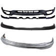 2003 Ford F-150 - 3-Piece Kit Front Bumper, 4WD, For Models With Fog Lights and Tow Hook, Chrome, Includes (1) Bumper, (1) Bumper Trim, and (1) Valance