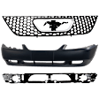 3-Piece Kit, Front Primed Bumper Cover, Includes (1) Bumper Cover, (1) Grille Assembly, and (1) Header Panel