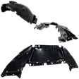 3-Piece Kit, Front, Driver and Passenger Side Fender Liner, Includes (1) Engine Splash Shield and (2) Fender Liner