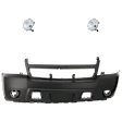 2008 Chevrolet Avalanche - 3-Piece Kit Front Primed Bumper Cover, For Models Without Off Road Package (Round Fog Lights), Crew Cab Pickup, Includes (1) Bumper Cover and (2) Fog Light