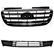 2-Piece Kit Grille Painted Black, Includes (1) Bumper Grille and (1) Grille Assembly