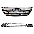 2-Piece Kit Grille Painted Black, Includes (1) Bumper Grille and (1) Grille Assembly