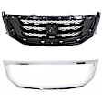 2-Piece Kit Grille Painted Black, Includes (1) Grille Assembly and (1) Grille Trim