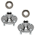 2-Wheel Set Front, Driver and Passenger Side Wheel Hub, 4 Lugs, Without Bearing, includes (2) Wheel Bearing and (2) Wheel Hub