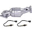 3-Piece Kit Front, Passenger Side Catalytic Converter, Federal EPA Standard, 46-State Legal, (Cannot ship to CA, CO, NY or ME), Includes (1) Catalytic Converter and (2) Oxygen Sensor