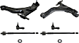 6-Piece Kit Front, Driver and Passenger Side, Lower Control Arm Kit, Includes (2) Control Arm and (4) Tie Rod End