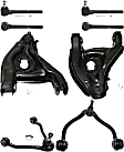 8-Piece Kit Front, Driver and Passenger Side, Upper and Lower Control Arm Kit, Includes (4) Control Arm and (4) Tie Rod End