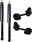 4-Piece Kit Rear, Driver and Passenger Side Suspension Kit, Includes (2) Shock Absorber and Strut Assembly and (2) Sway Bar Link