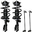 4-Piece Kit Front, Driver and Passenger Side Suspension Kit, Includes (2) Sway Bar Link and (2) Shock Absorber and Strut Assembly