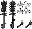 6-Piece Kit Front, Driver and Passenger Side Suspension Kit, Includes (2) Tie Rod End, (2) Shock Absorber and Strut Assembly and (2) Wheel Hub