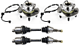 4-Piece Kit Front, Driver and Passenger Side Suspension Kit, Includes (2) Axle Assembly and (2) Wheel Hub