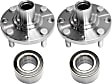 2-Wheel Set Front Wheel Hub, 4 Lugs, With Bearing, Includes (2) Wheel Hub and (2) Wheel Bearing