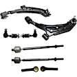 8-Piece Kit Front, Driver and Passenger Side Control Arm Kit, Includes (2) Control Arm, (2) Sway Bar Link, and (4) Tie Rod End
