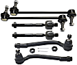 6-Piece Kit Front, Driver and Passenger Side Suspension Kit, Includes (2) Sway Bar Link and (4) Tie Rod End