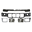 2001 Ford E-150 Econoline Base - 6-Piece Kit Header Panel,  Includes (1) Bumper Filler, (1) Header Panel, (2) Headlight, and (2) Headlight Door