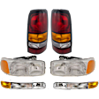 2007 GMC Sierra 1500 Classic - 6-Piece Kit Driver and Passenger Side Halogen Tail Light, With bulb(s), Extended Cab, 1999-2006 Style, Old Body Style, OE Replacement, Extended Cab Pickup,  Includes (2) Headlight, (2) Parking Light, and (2) Tail Light